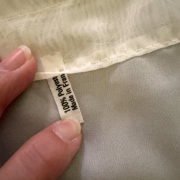 French White Embroidered Valance Curtain 18.5 x 57 Made in France - Picture 7 of 9